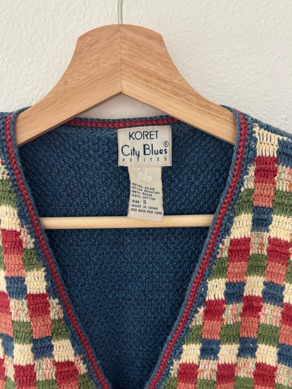 Vintage Koret city blues multi color vest - Picture 2 of 4